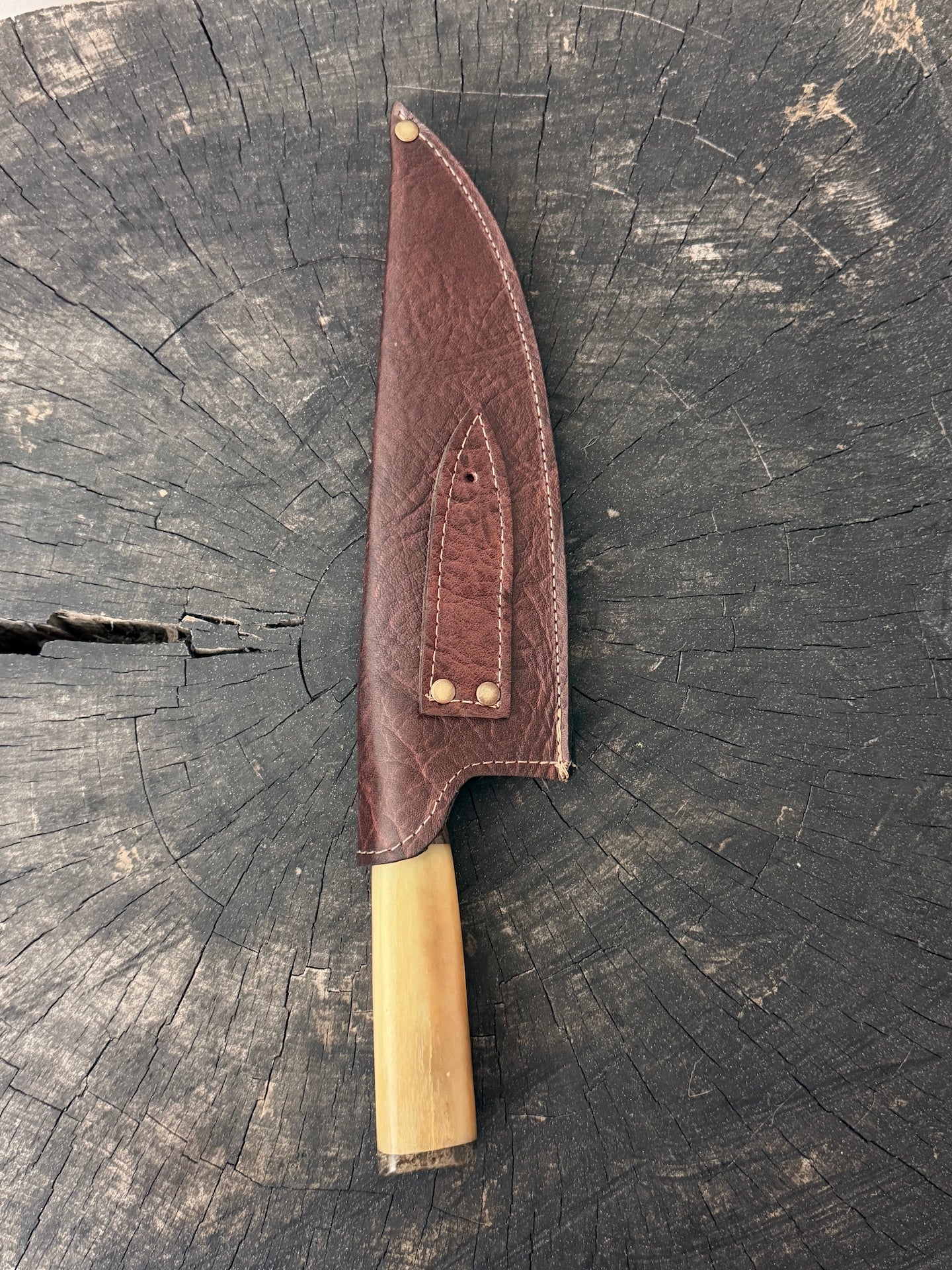 8" Picanha Chef Knife, Ostrich Bone, SS440 - 200mm