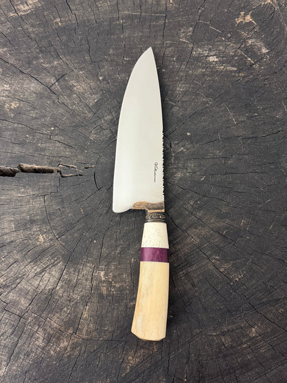 8" Picanha Chef Knife, Ostrich Bone, SS440 - 200mm