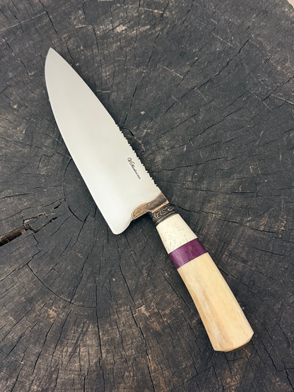 8" Picanha Chef Knife, Ostrich Bone, SS440 - 200mm