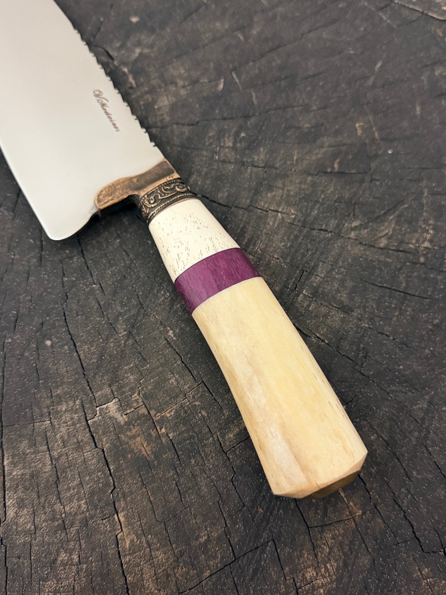 8" Picanha Chef Knife, Ostrich Bone, SS440 - 200mm