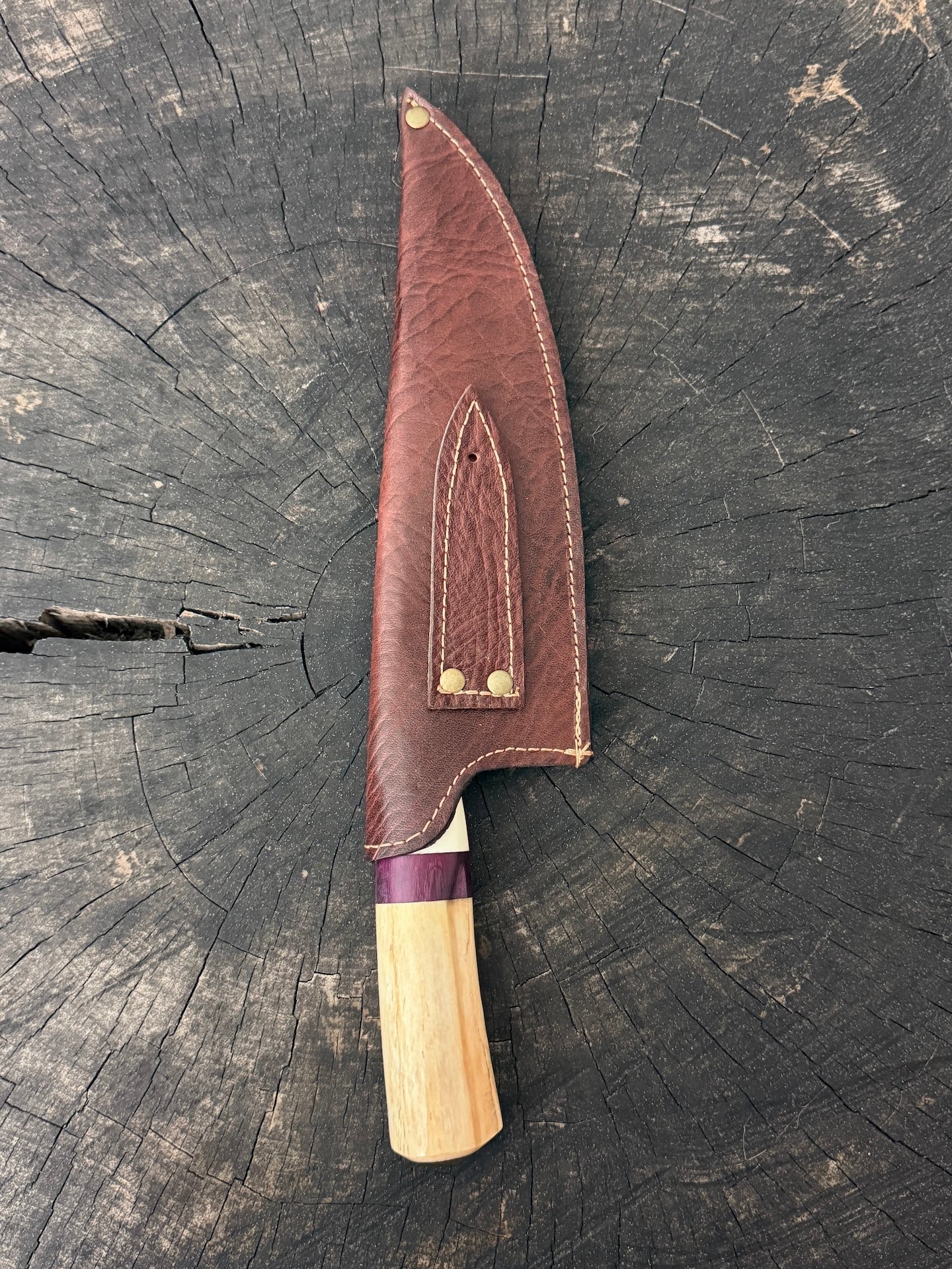 8" Picanha Chef Knife, Ostrich Bone, SS440 - 200mm