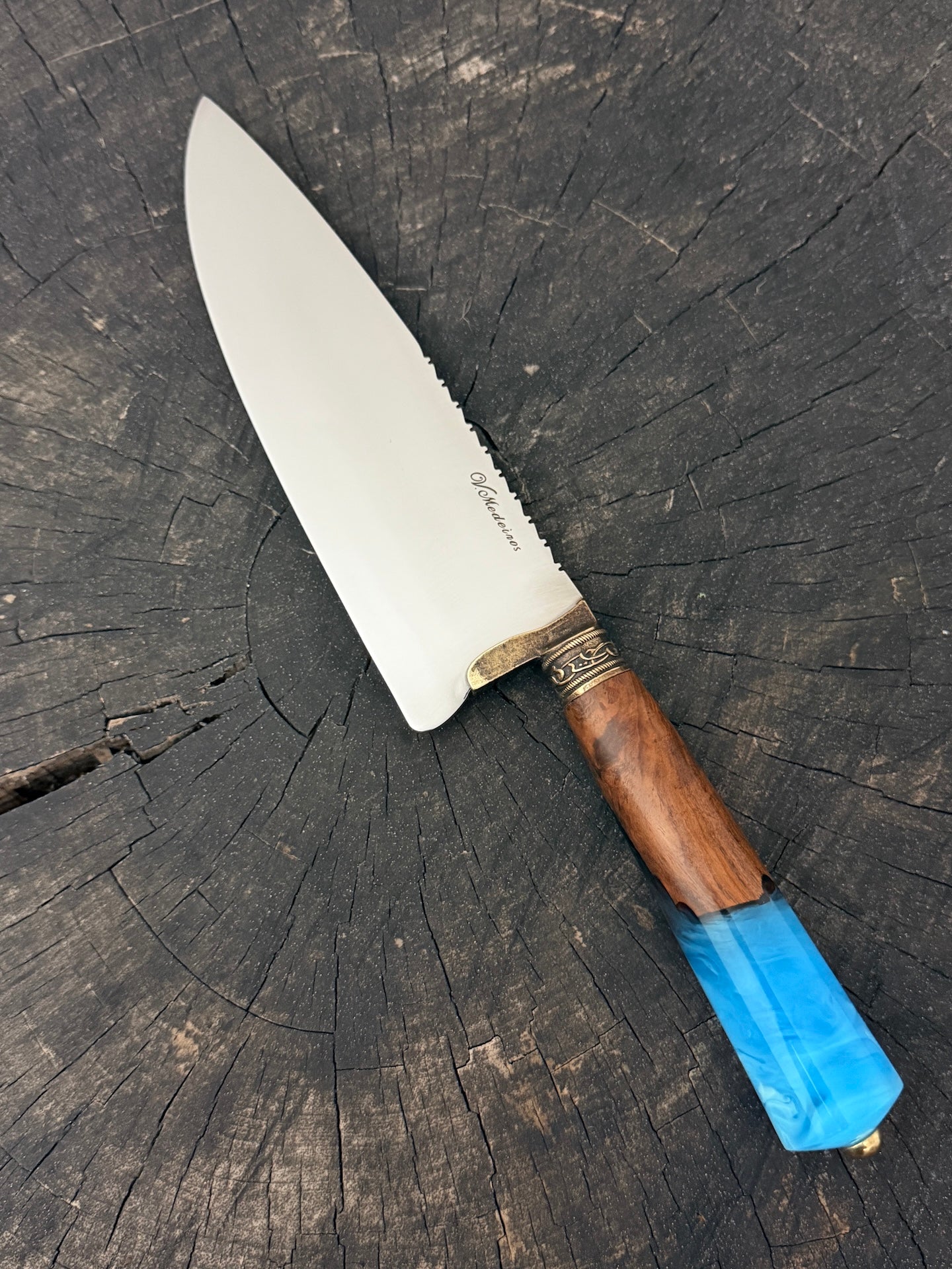 8" Picanha Chef Knife, Hybrid Custom Block, SS440 - 200mm