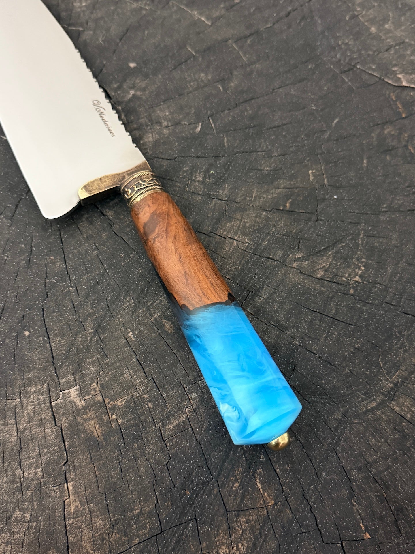 8" Picanha Chef Knife, Hybrid Custom Block, SS440 - 200mm