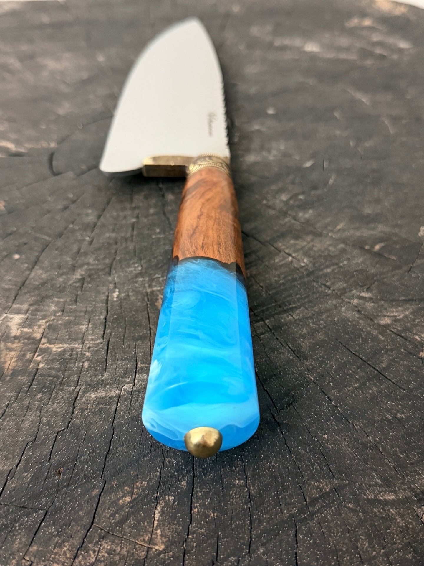 8" Picanha Chef Knife, Hybrid Custom Block, SS440 - 200mm