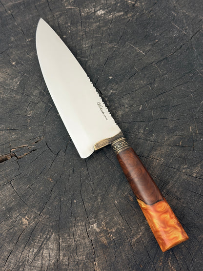 8" Picanha Chef Knife, Hybrid Custom Block, SS440 - 200mm