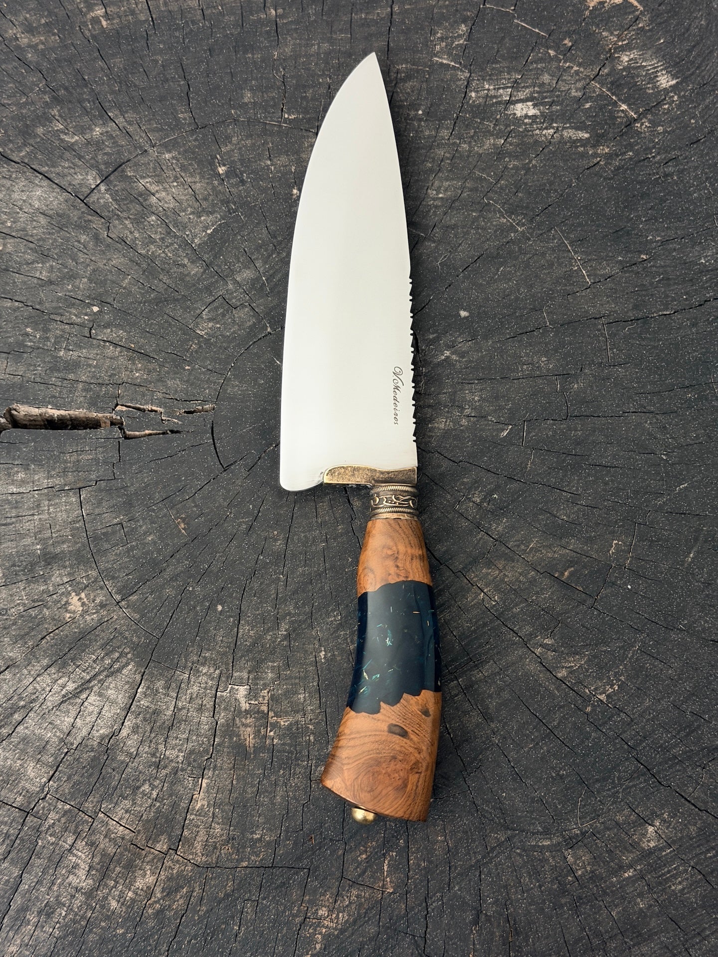 8" Picanha Chef Knife, Hybrid Custom Block, SS440 - 200mm