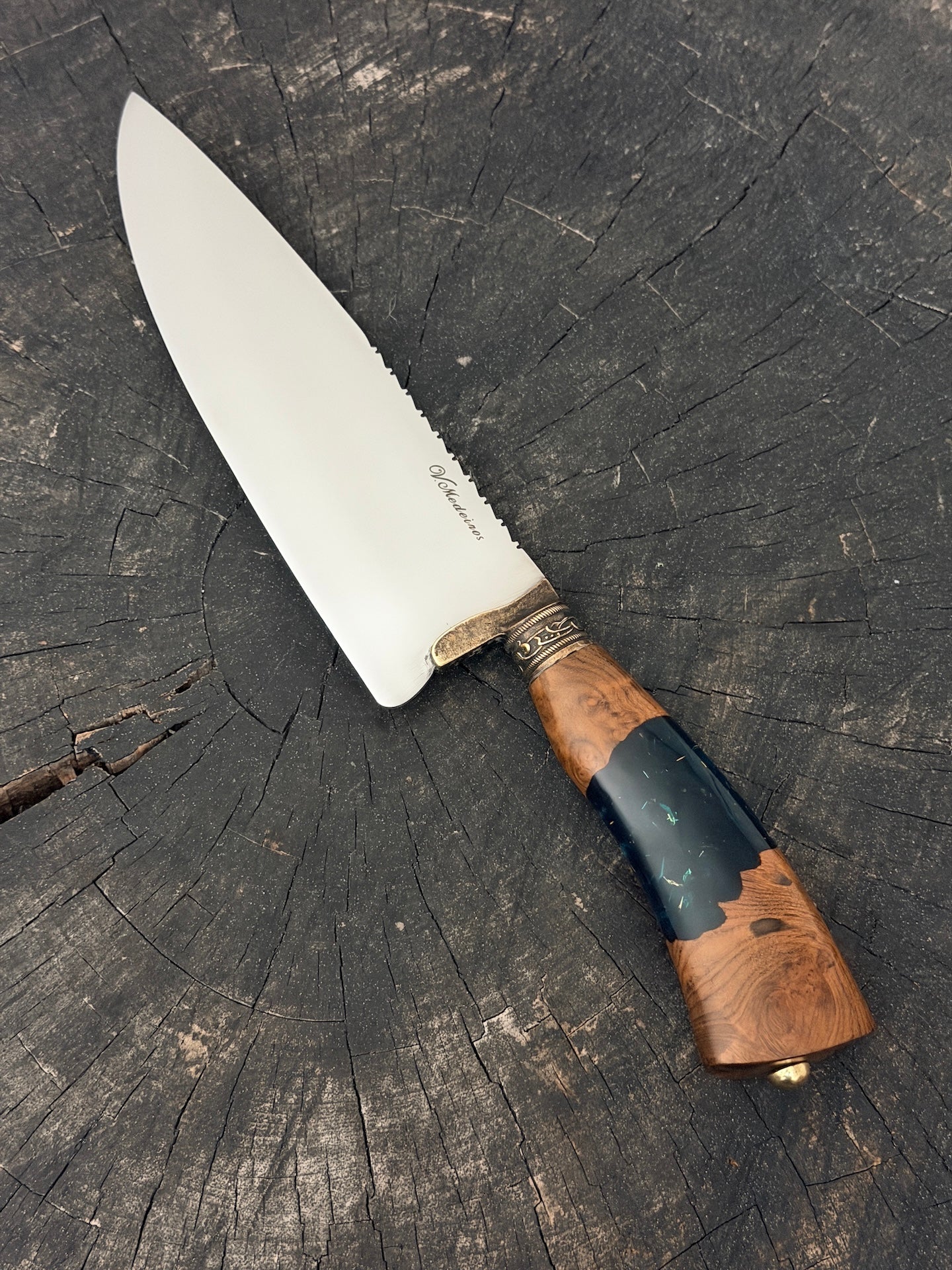 8" Picanha Chef Knife, Hybrid Custom Block, SS440 - 200mm