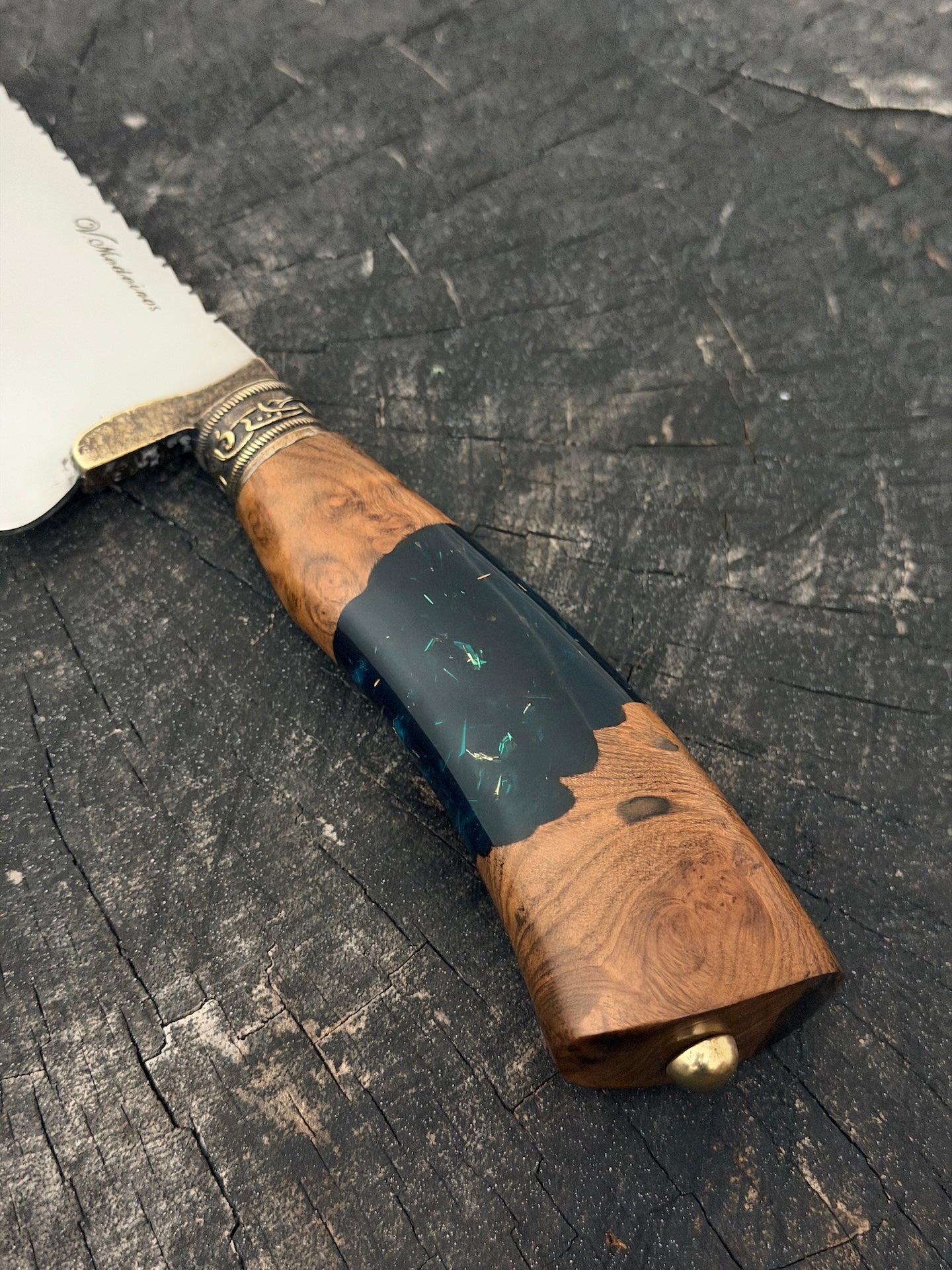 8" Picanha Chef Knife, Hybrid Custom Block, SS440 - 200mm
