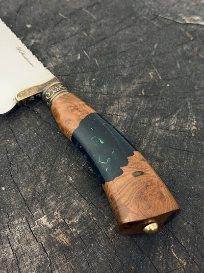 8" Picanha Chef Knife, Hybrid Custom Block, SS440 - 200mm