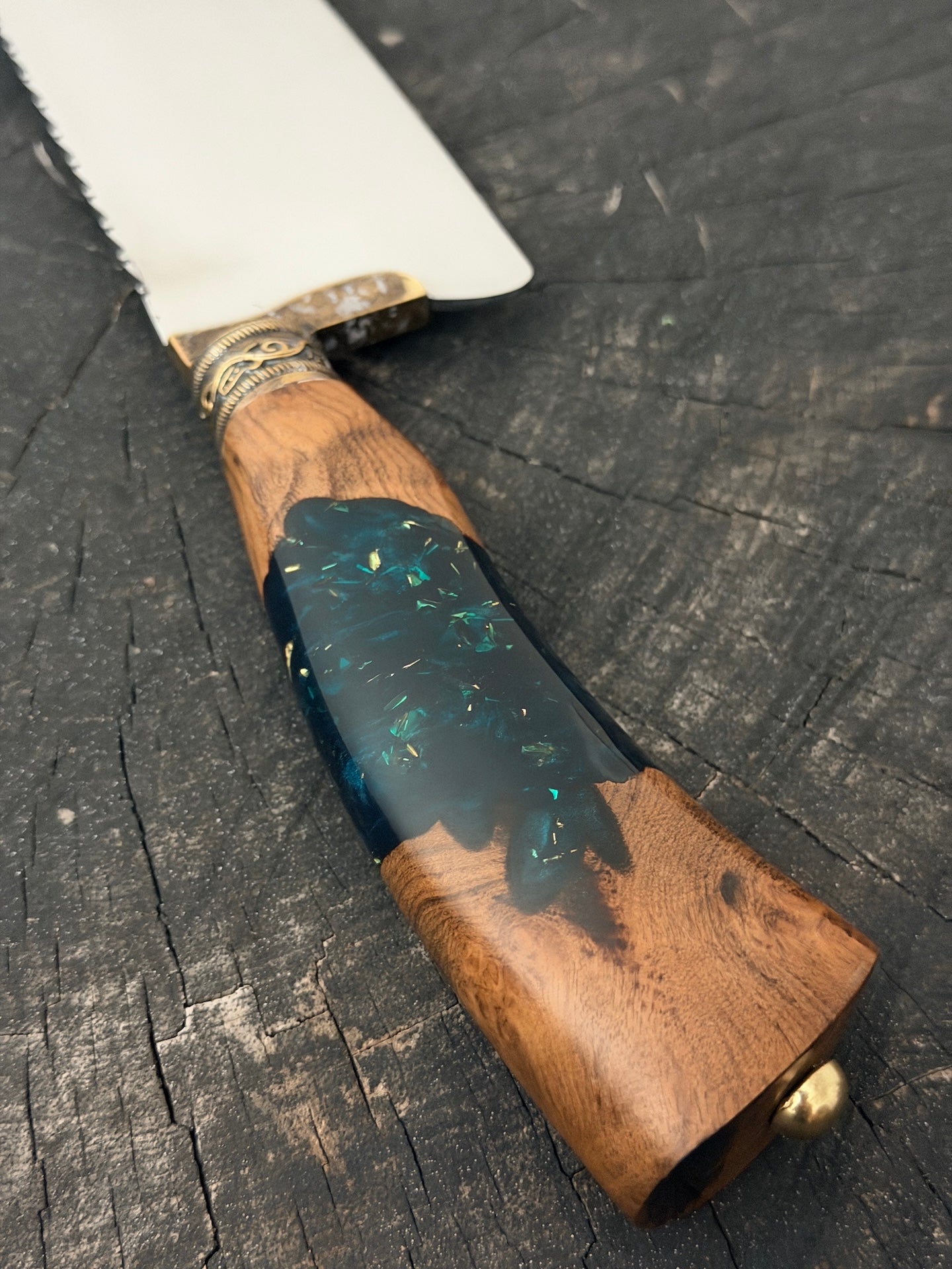 8" Picanha Chef Knife, Hybrid Custom Block, SS440 - 200mm
