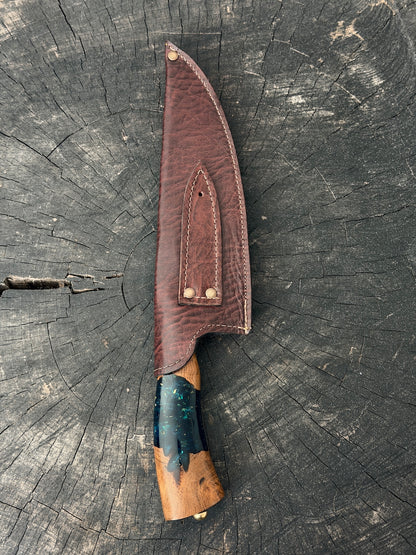 8" Picanha Chef Knife, Hybrid Custom Block, SS440 - 200mm