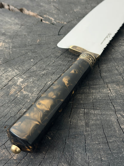 8" Picanha Chef Knife, Predator Custom Block, SS440 - 200mm