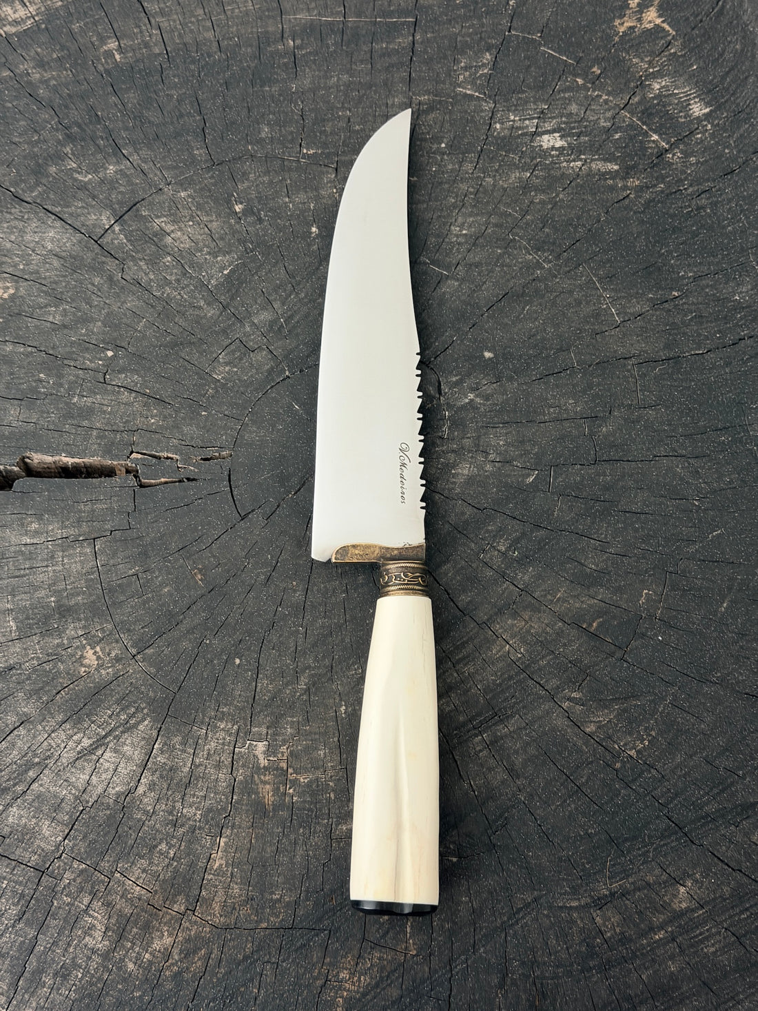 8" Artisan Knife, Ostrich Bone, SS440 - 190mm
