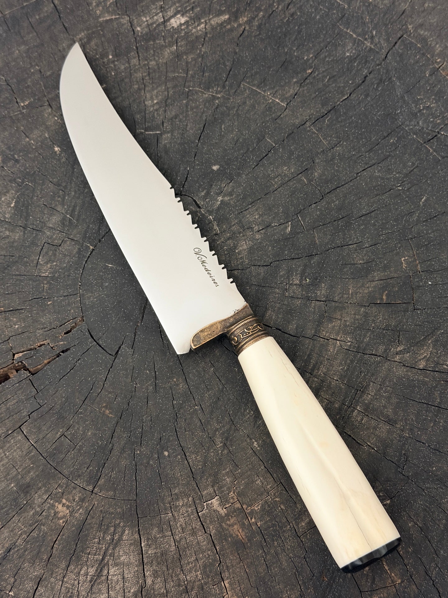 8" Artisan Knife, Ostrich Bone, SS440 - 190mm