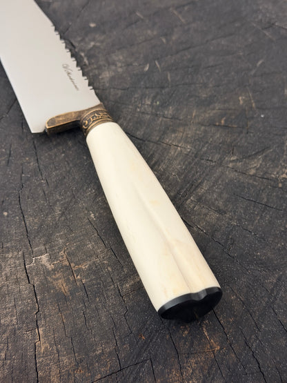 8" Artisan Knife, Ostrich Bone, SS440 - 190mm