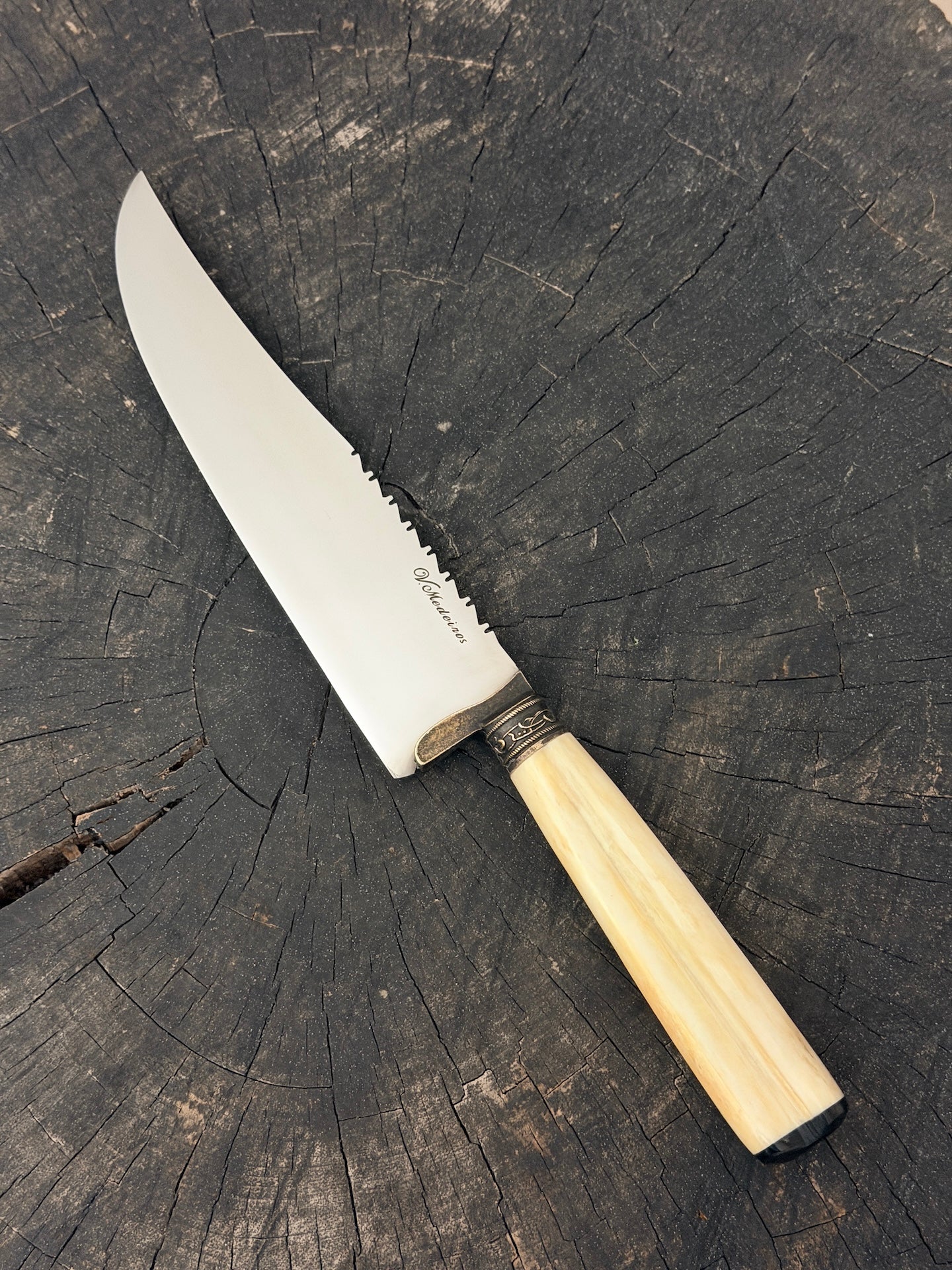 8" Artisan Knife, Ostrich Bone, SS440 - 190mm