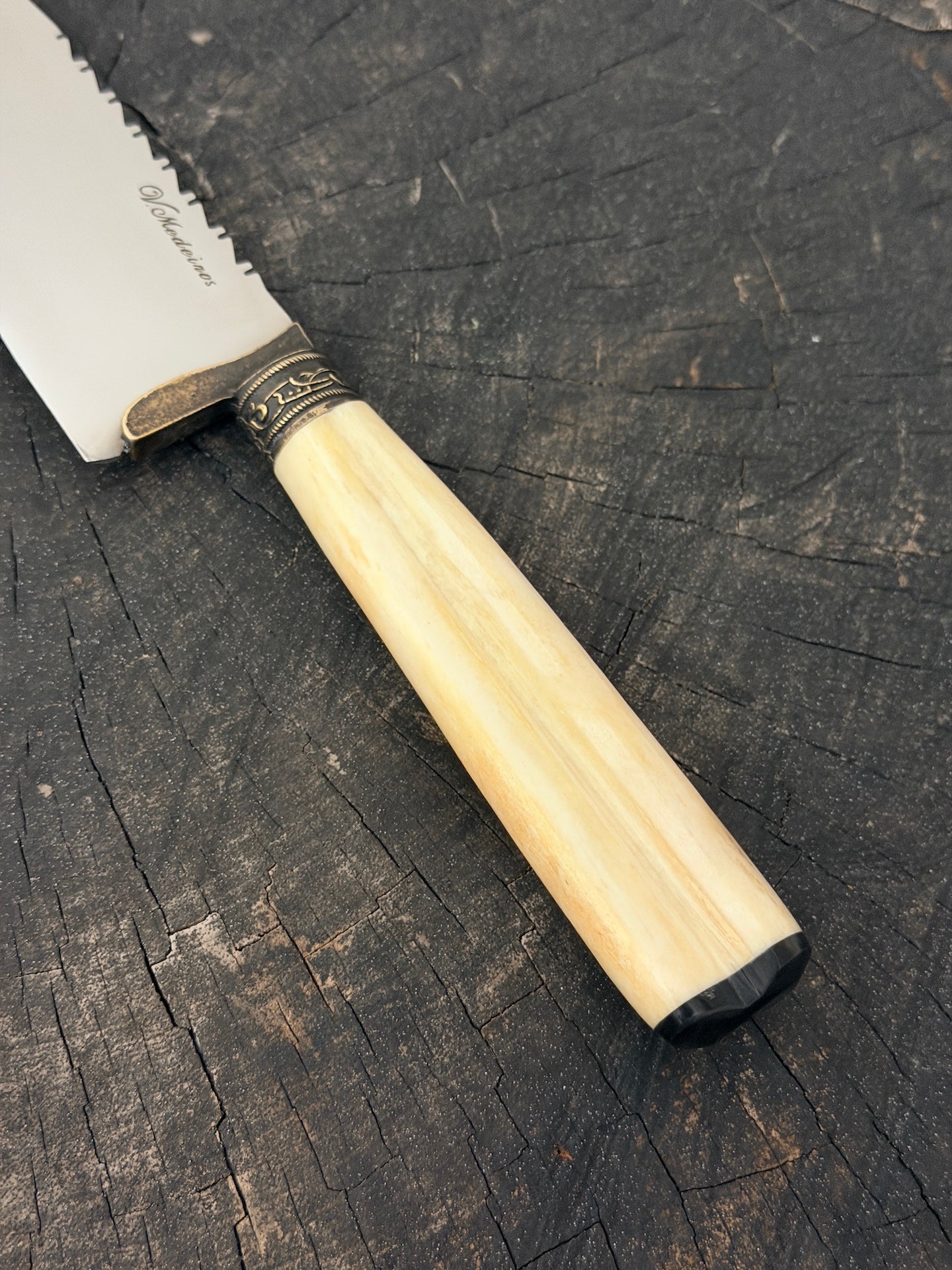 8" Artisan Knife, Ostrich Bone, SS440 - 190mm