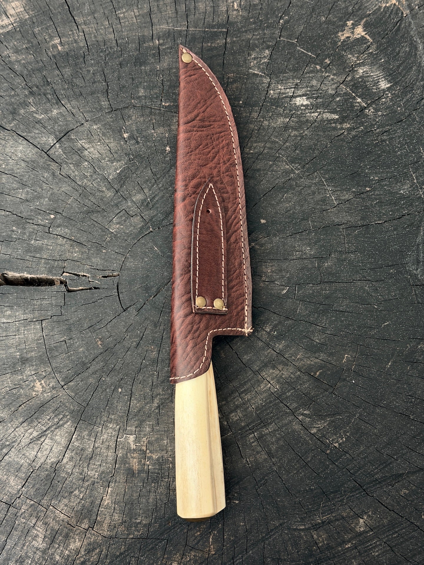 8" Artisan Knife, Ostrich Bone, SS440 - 190mm