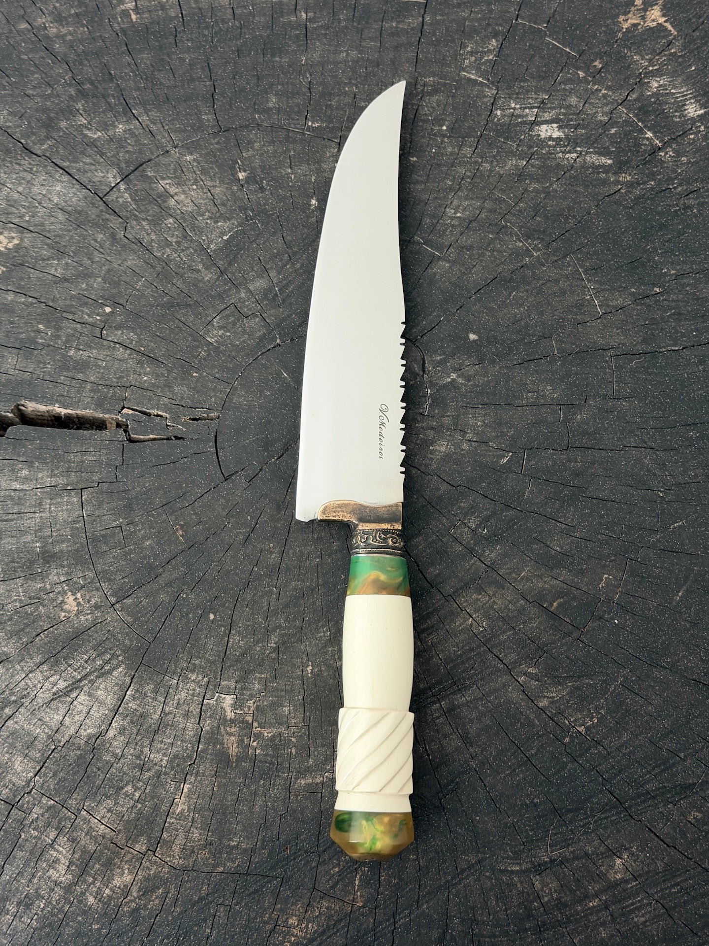 8" Artisan Knife, Ostrich Bone, SS440 - 190mm