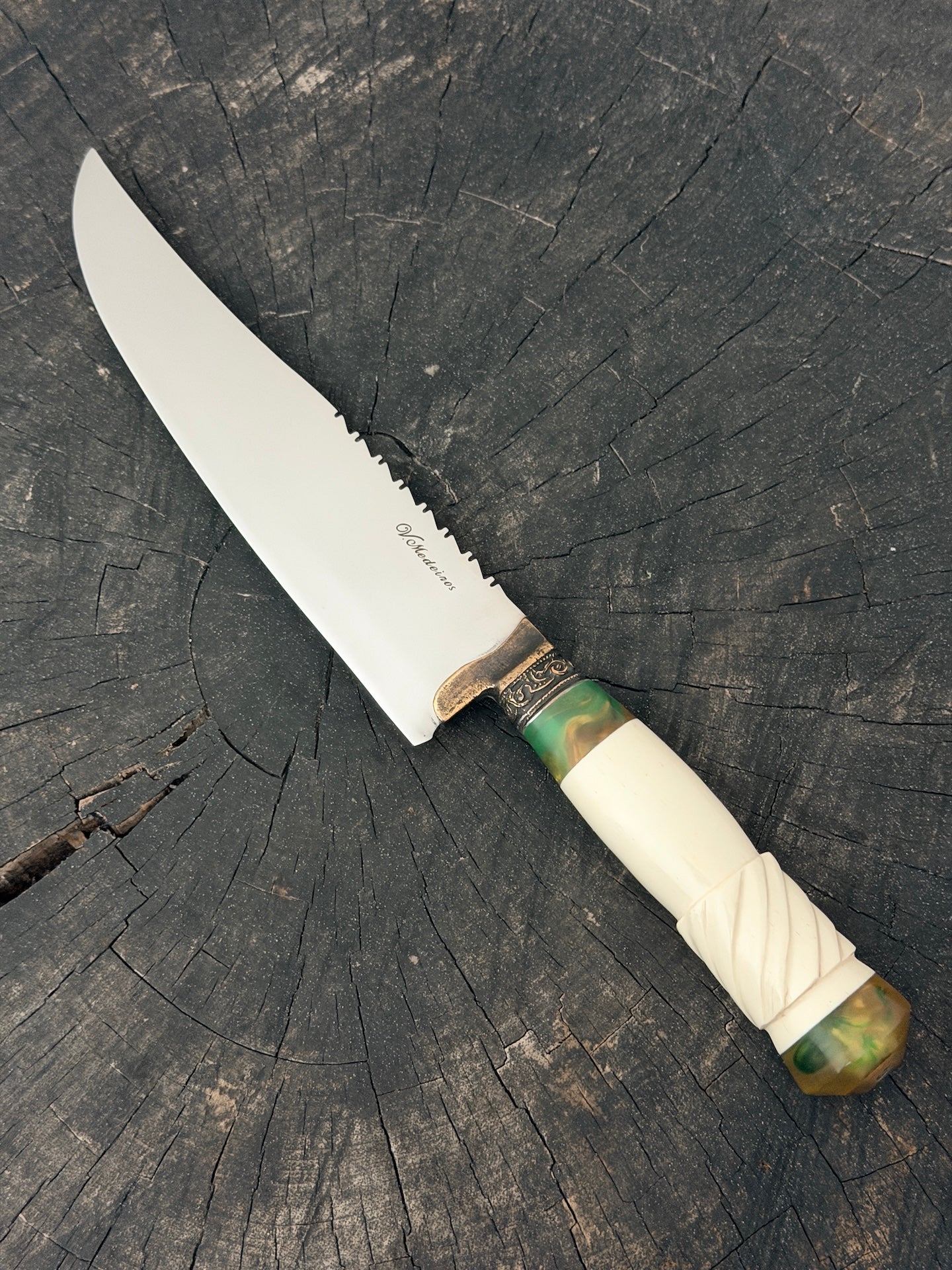 8" Artisan Knife, Ostrich Bone, SS440 - 190mm