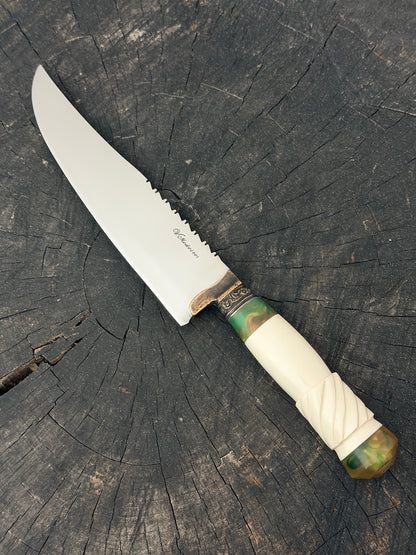 8" Artisan Knife, Ostrich Bone, SS440 - 190mm