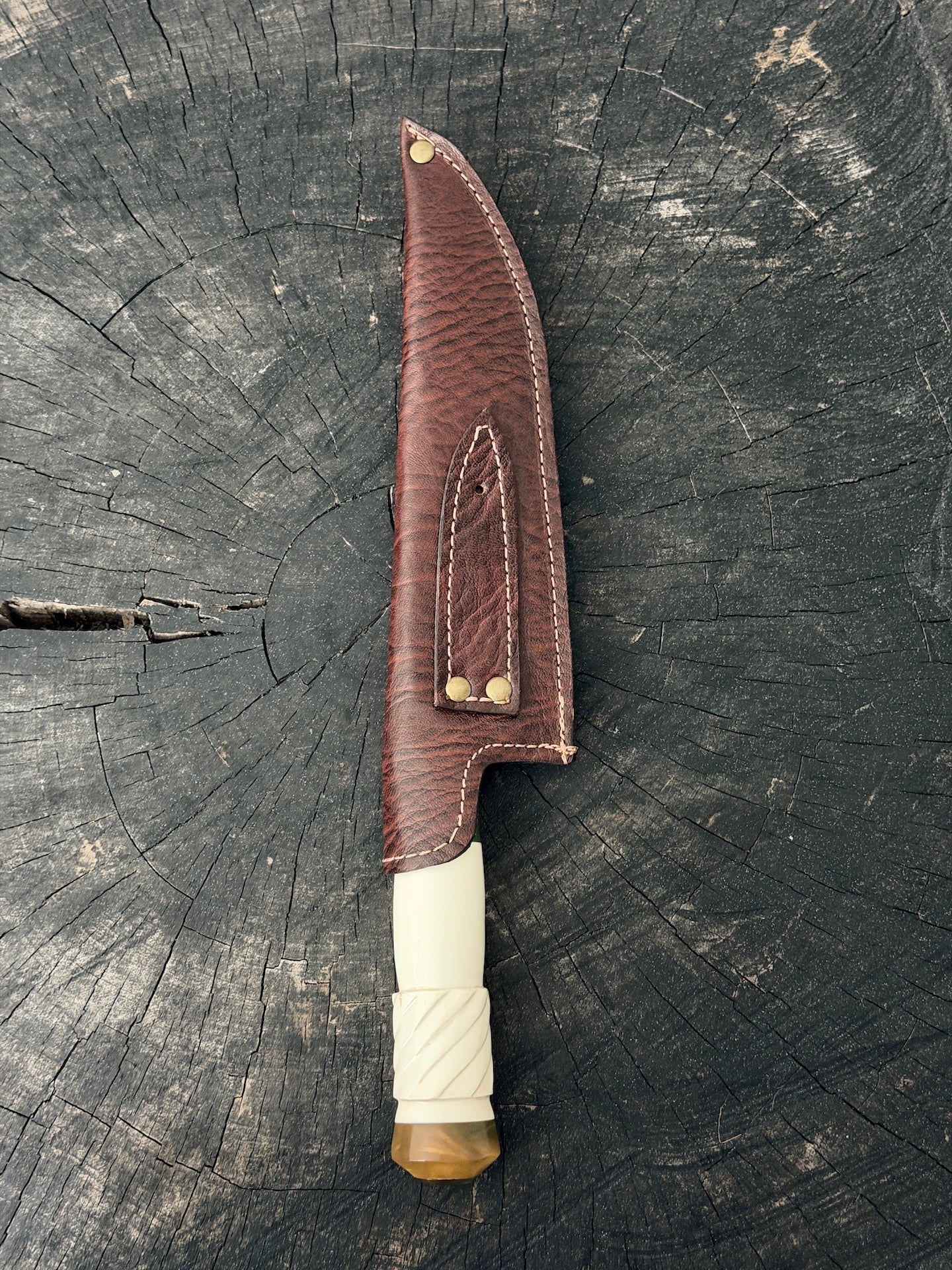 8" Artisan Knife, Ostrich Bone, SS440 - 190mm