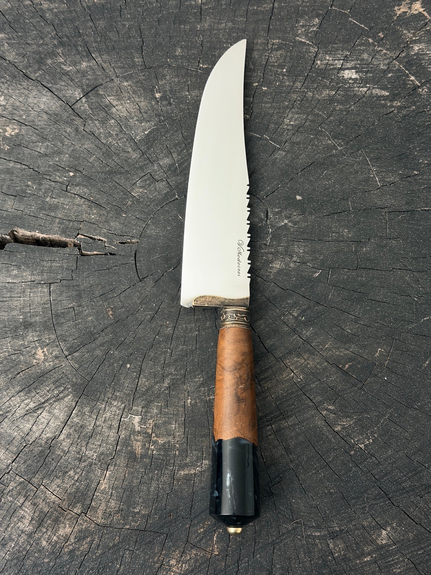 8" Artisan Knife, Hybrid Custom Block, SS440 - 200mm