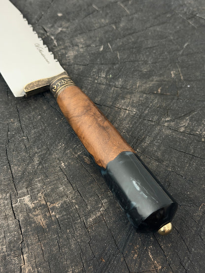 8" Artisan Knife, Hybrid Custom Block, SS440 - 200mm