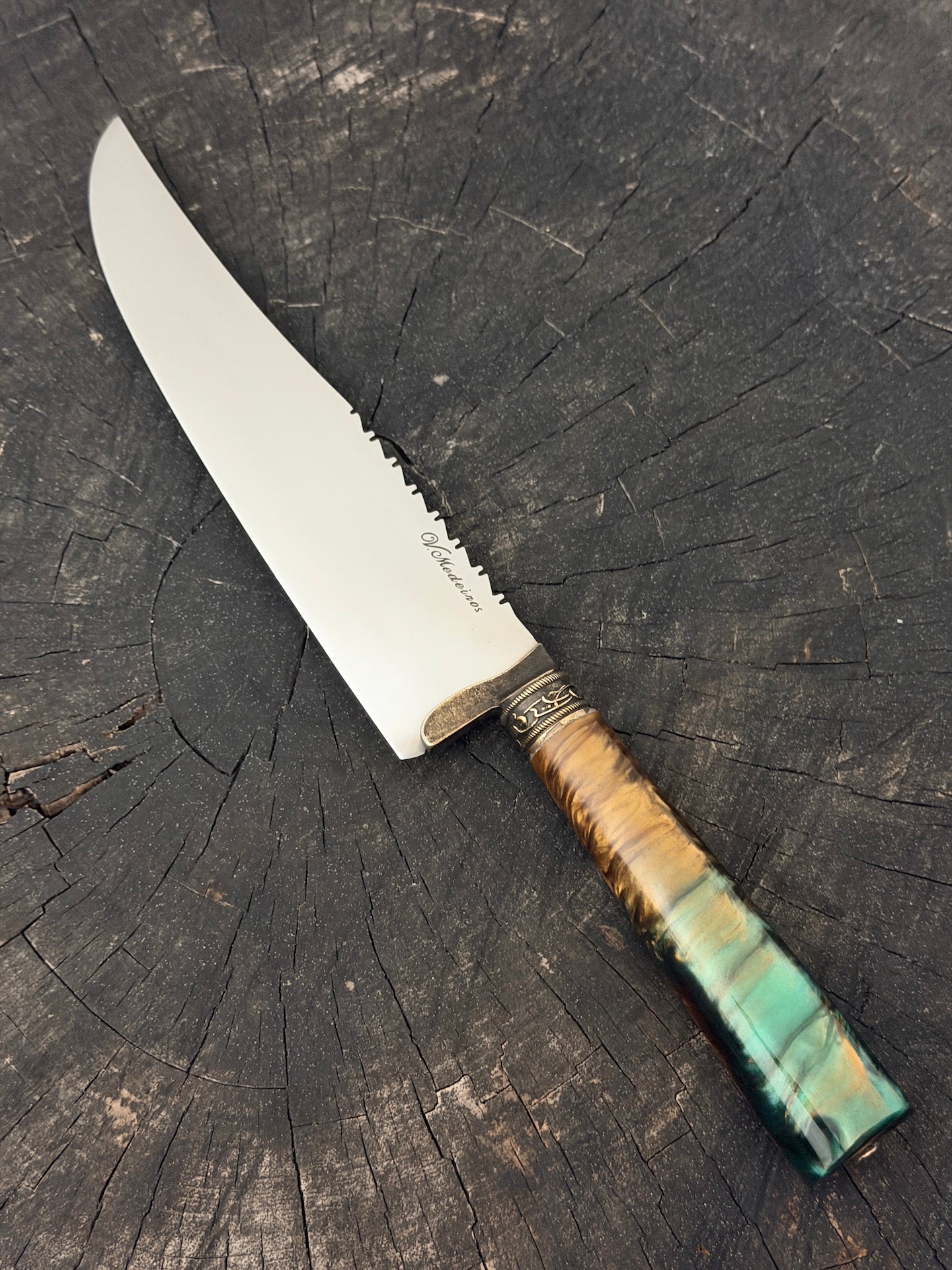 8" Artisan Knife, Carnaval Custom Block, SS440 - 200mm