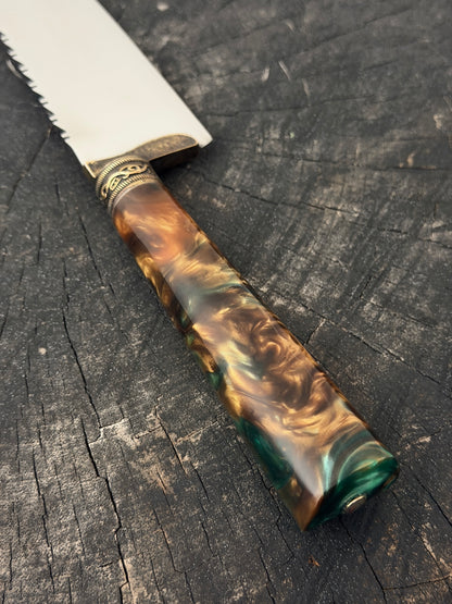 8" Artisan Knife, Carnaval Custom Block, SS440 - 200mm