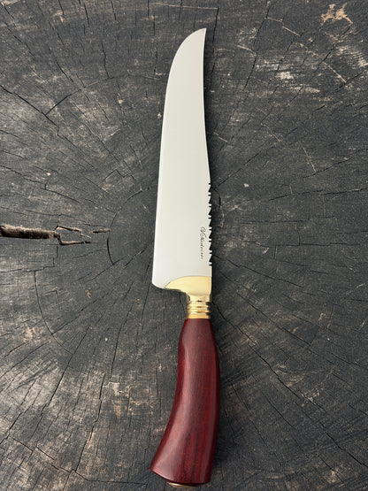 9" Artisan BBQ Knife, Pau Brasil Hardwood, SS440 - 230mm