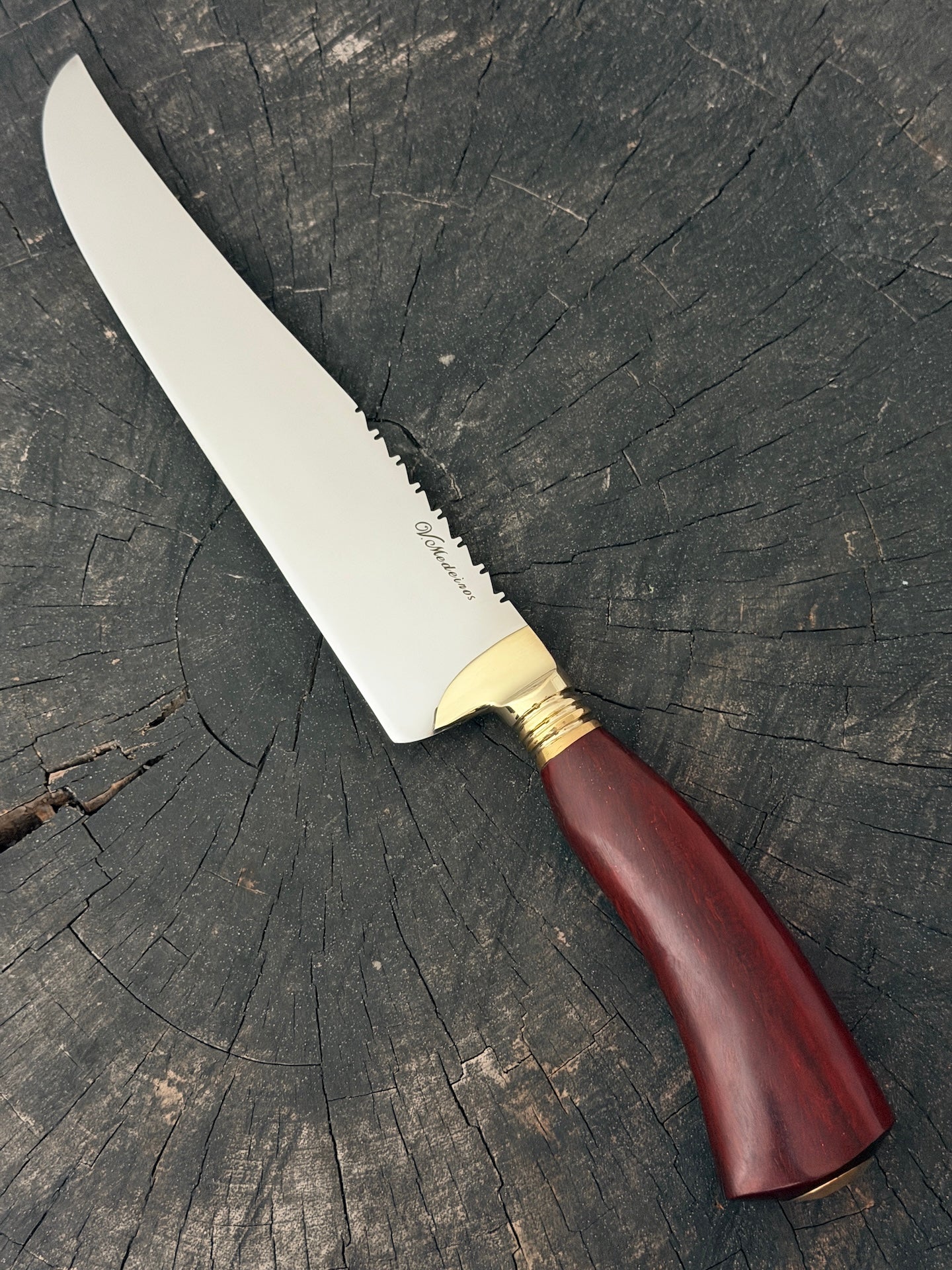 9" Artisan BBQ Knife, Pau Brasil Hardwood, SS440 - 230mm