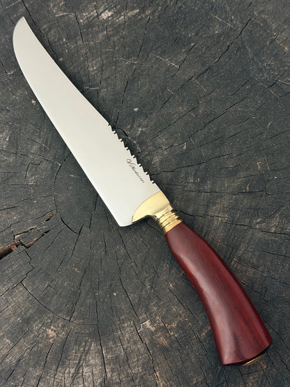 9" Artisan BBQ Knife, Pau Brasil Hardwood, SS440 - 230mm