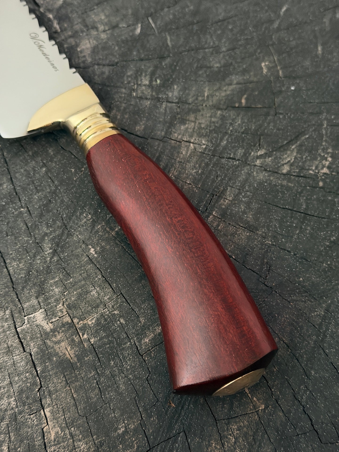 9" Artisan BBQ Knife, Pau Brasil Hardwood, SS440 - 230mm