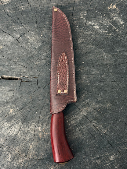 9" Artisan BBQ Knife, Pau Brasil Hardwood, SS440 - 230mm