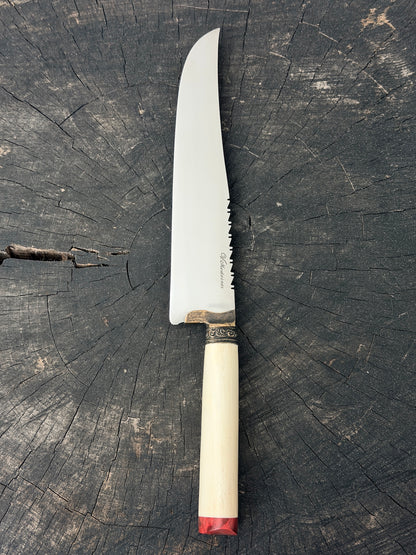 9" Artisan BBQ Knife, Ostrich Bone, SS440 - 230mm