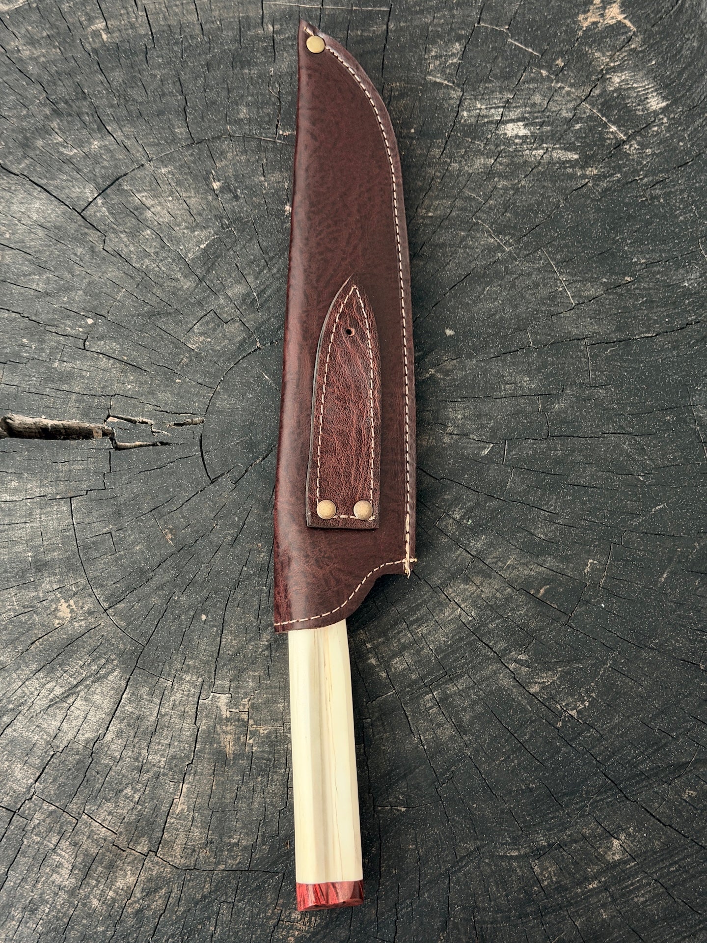 9" Artisan BBQ Knife, Ostrich Bone, SS440 - 230mm