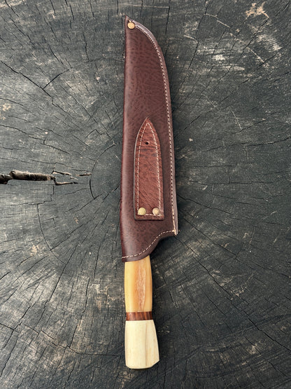 9" Artisan BBQ Knife, Ostrich Bone, SS440 - 230mm