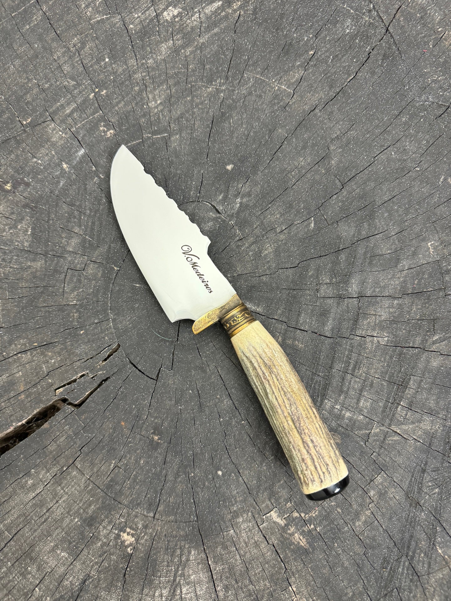 4” Skinner Knife, Deer Antler, SS420 - 105mm