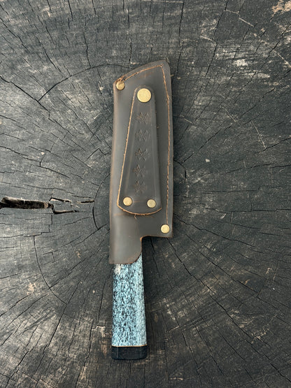 6" Santoku Ladder Damascus Knife 240 Layers, Whale Rib Bone, CS1095 15n20 - 150mm