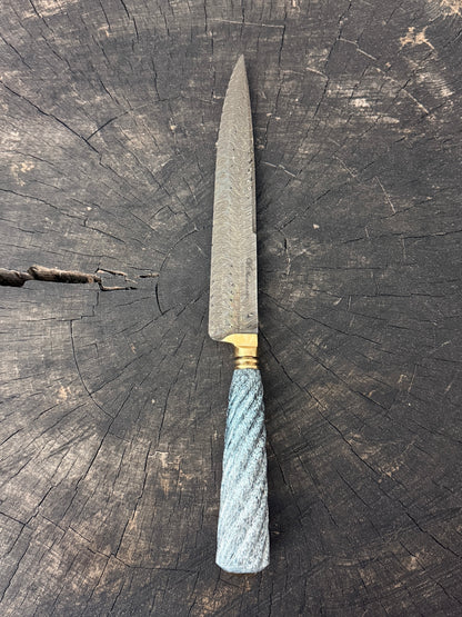8" Chimango Turkish Damascus Knife 200 Layers, Whale Rib Bone, CS1095 15n20 - 215mm