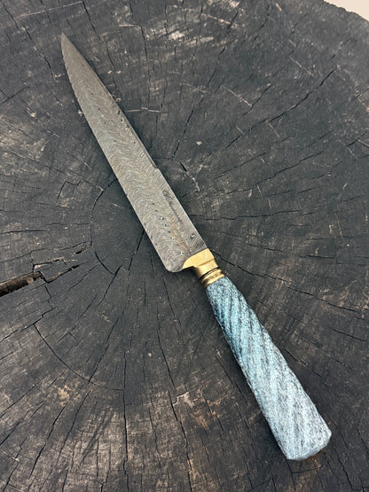 8" Chimango Turkish Damascus Knife 200 Layers, Whale Rib Bone, CS1095 15n20 - 215mm