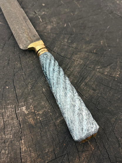 8" Chimango Turkish Damascus Knife 200 Layers, Whale Rib Bone, CS1095 15n20 - 215mm