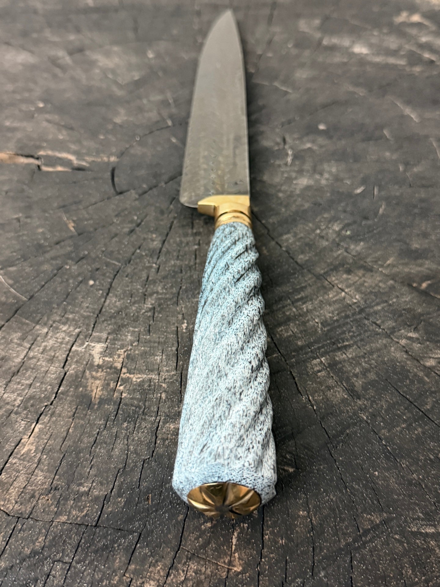 8" Chimango Turkish Damascus Knife 200 Layers, Whale Rib Bone, CS1095 15n20 - 215mm