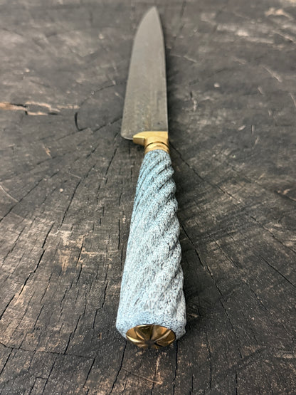 8" Chimango Turkish Damascus Knife 200 Layers, Whale Rib Bone, CS1095 15n20 - 215mm