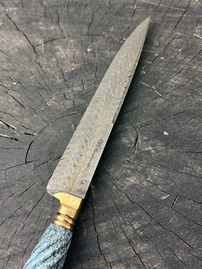 8" Chimango Turkish Damascus Knife 200 Layers, Whale Rib Bone, CS1095 15n20 - 215mm