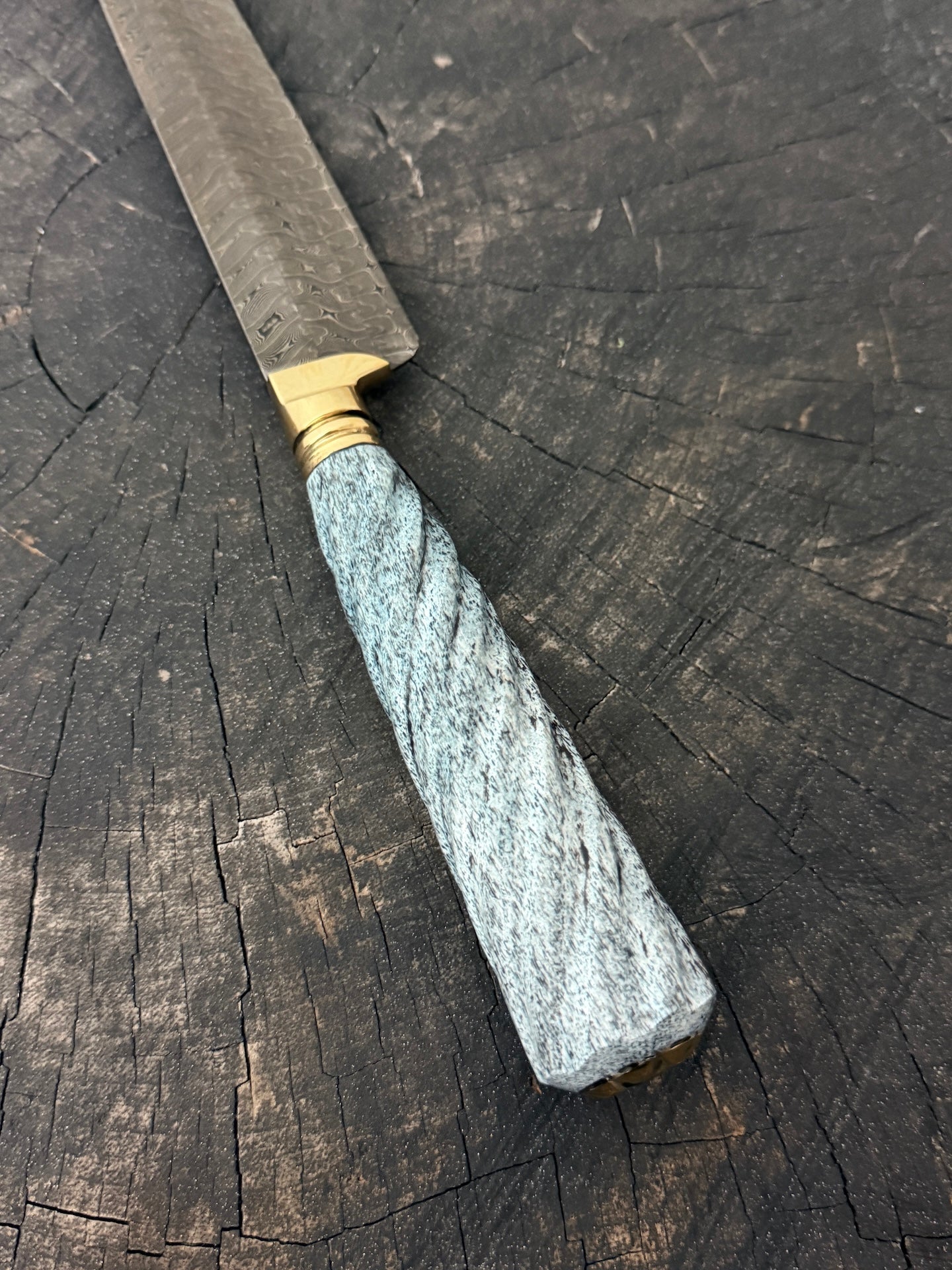 8" Chimango Turkish Damascus Knife 200 Layers, Whale Rib Bone, CS1095 15n20 - 215mm
