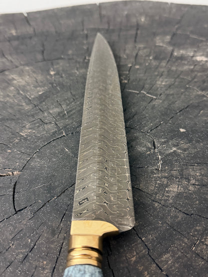 8" Chimango Turkish Damascus Knife 200 Layers, Whale Rib Bone, CS1095 15n20 - 215mm