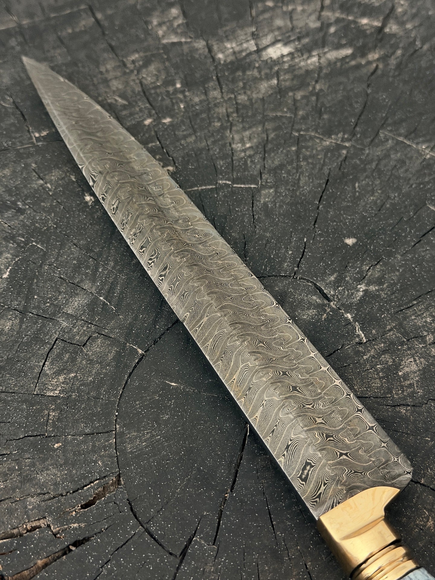 8" Chimango Turkish Damascus Knife 200 Layers, Whale Rib Bone, CS1095 15n20 - 215mm