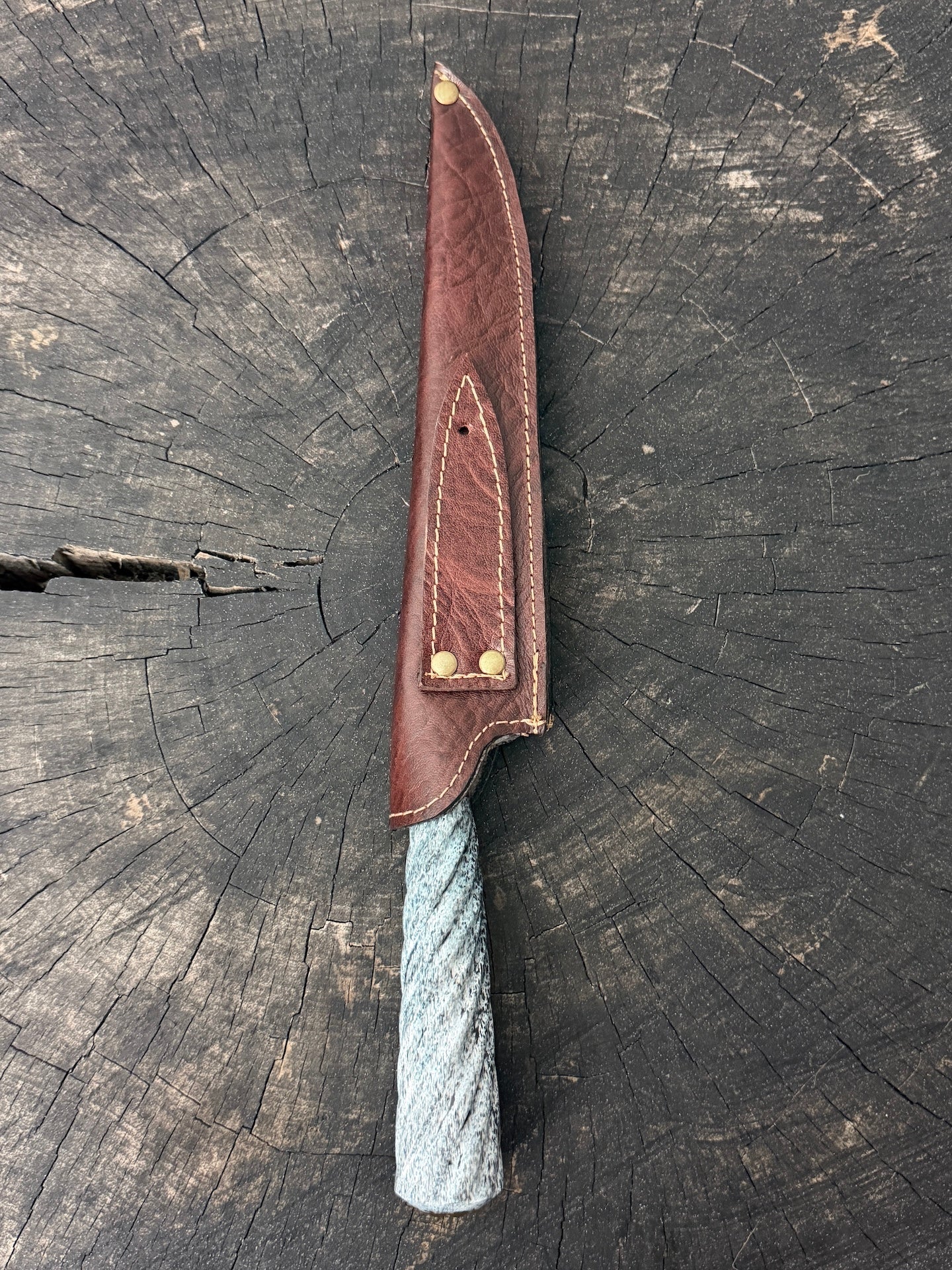 8" Chimango Turkish Damascus Knife 200 Layers, Whale Rib Bone, CS1095 15n20 - 215mm
